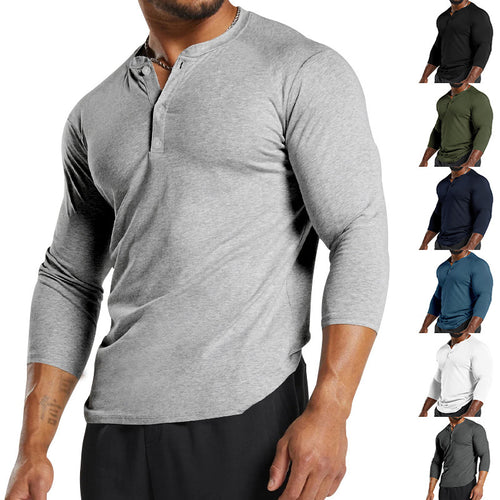 Men's Long Sleeve Henley Shirt with Breathable Material and Modern Cut Amarae