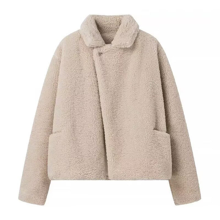 Loose-fit fleece jacket with practical zip for women Lune London