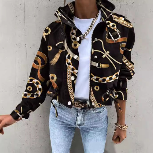 Veste utilitaire cropped tendance pour femmes avec un motif unique et des poches pratiques Chic & Stil