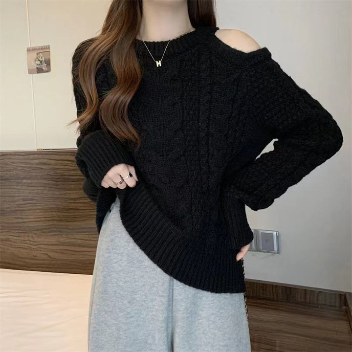 Pull en tricot épais pour femmes avec détail aux épaules dans un look décontracté Chic & Stil