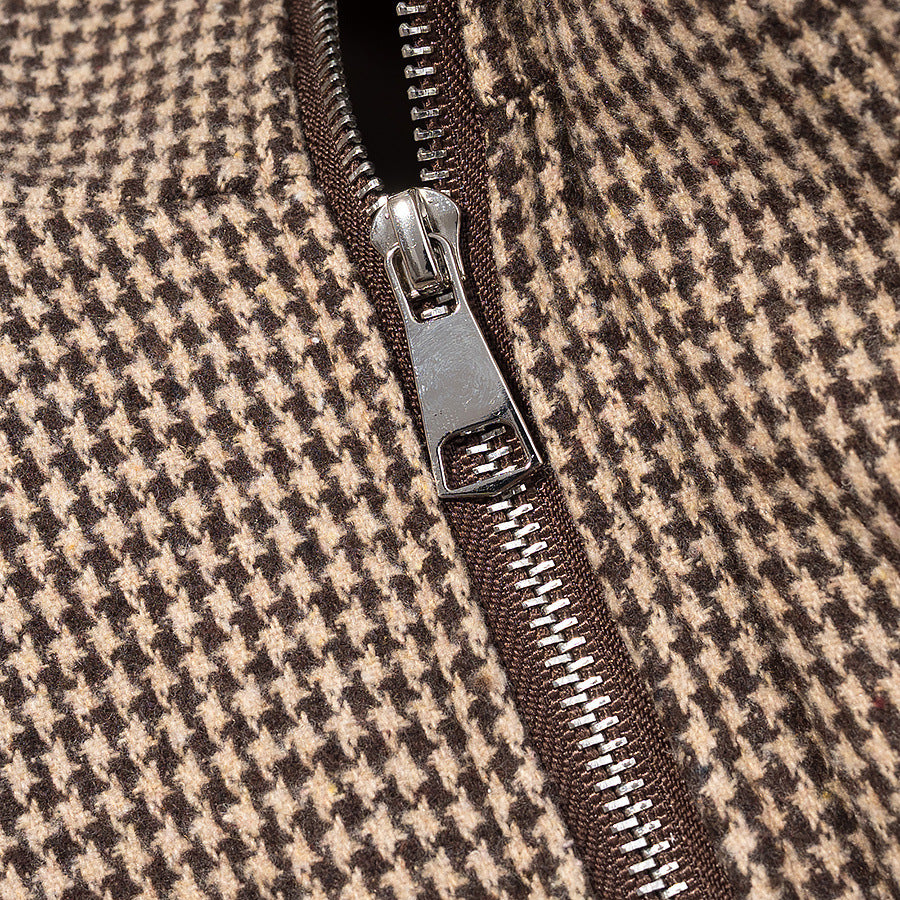Veste utilitaire décontractée pour femme en design à carreaux avec col haut et taille élastique