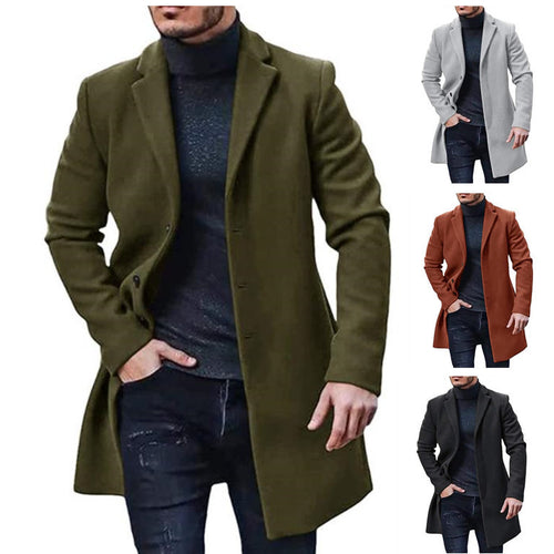 Elegant wool coat for men with classic lapels and modern cut Amarae