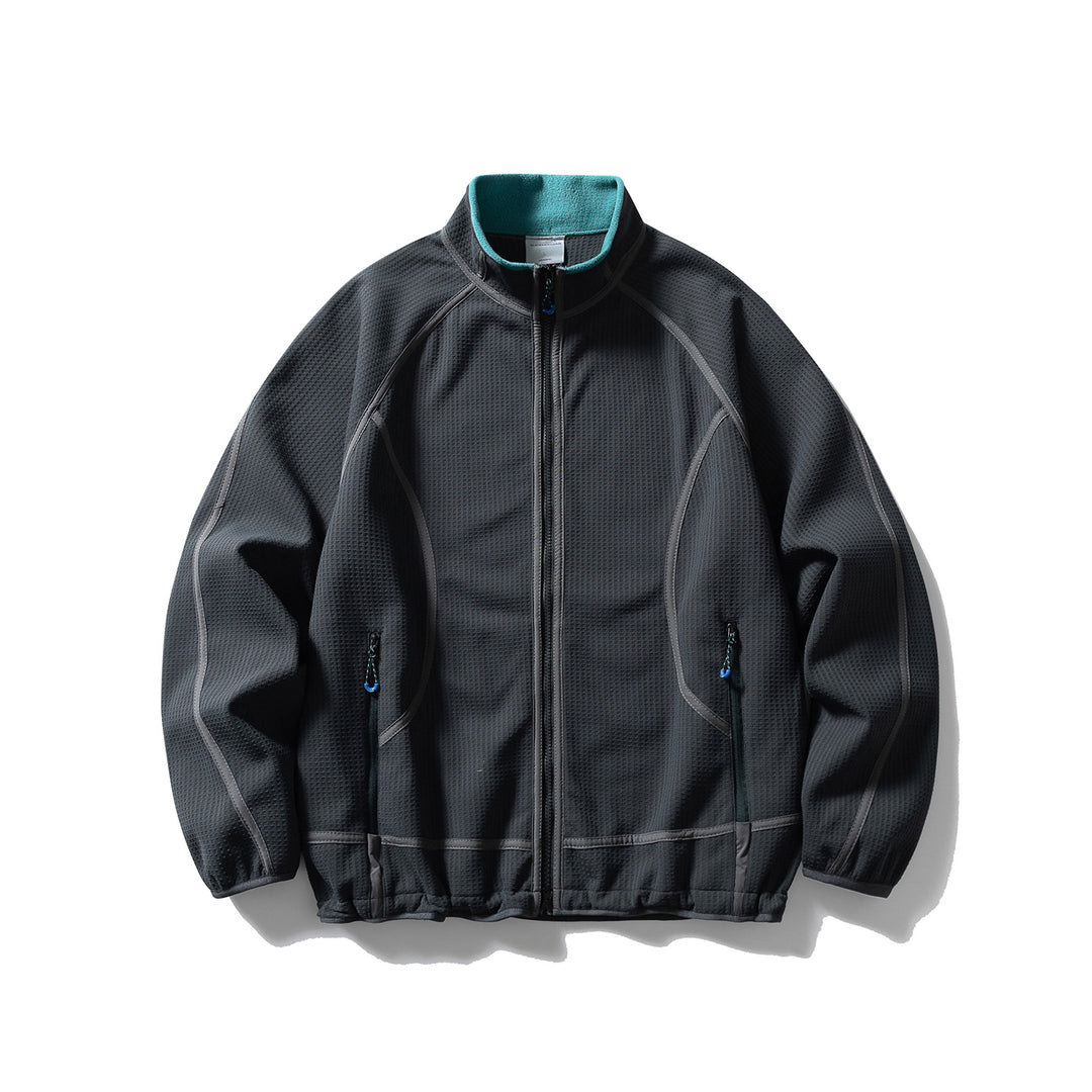 Unisex Structured Fleece Jacket with Zipper, Raglan Sleeves and Elastic Hem Amarae