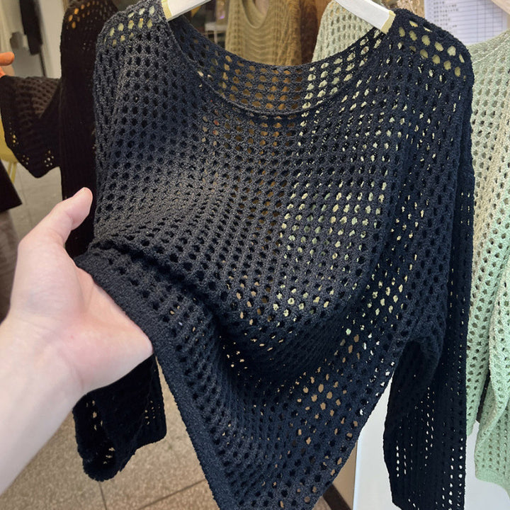Pull féminin aéré en tricot avec motif de maille grossière Chic & Stil