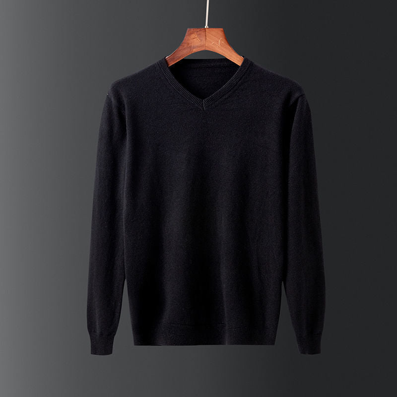 Men's Elegant V-Neck Pullover Made Of Fine Wool Lune London
