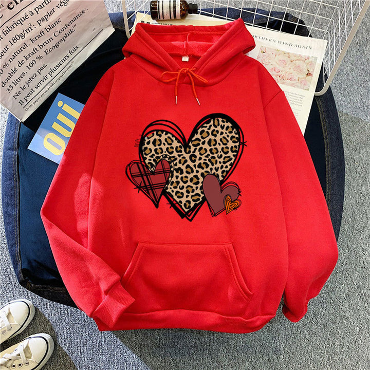 Ladies hoodie with playful heart pattern Chic & Stil