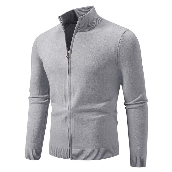 Men's knitted jacket with high collar and convenient zipper Lune London