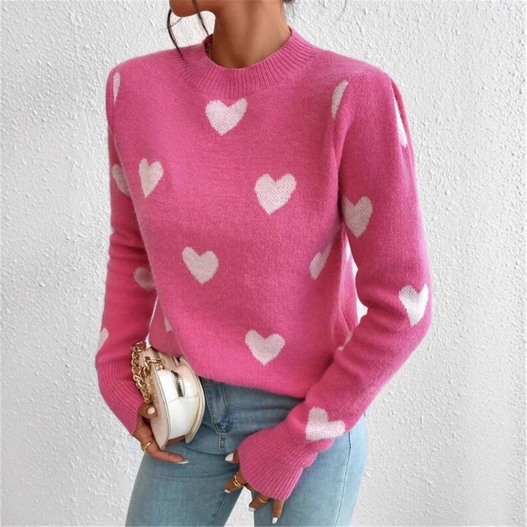 Ladies comfortable sweater with heart pattern Lune London