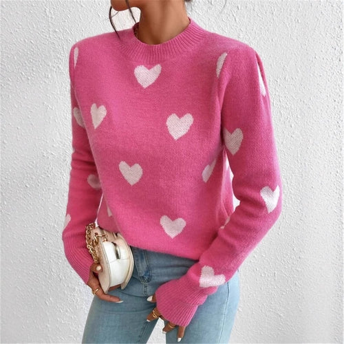 Ladies comfortable sweater with heart pattern Amarae