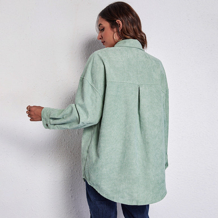 Women's Oversized Shirt Dress in Corduroy Lune London