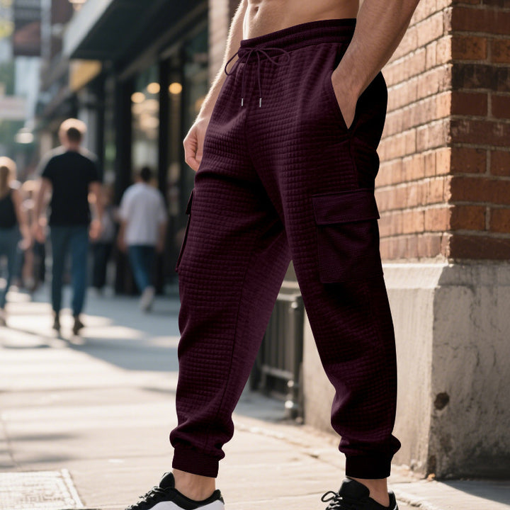 Men's cargo jogger pants with practical side pockets and elastic waistband Lune London