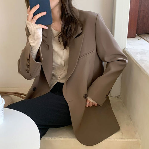 Blazer surdimensionné pour femme en tissu texturé Chic & Stil