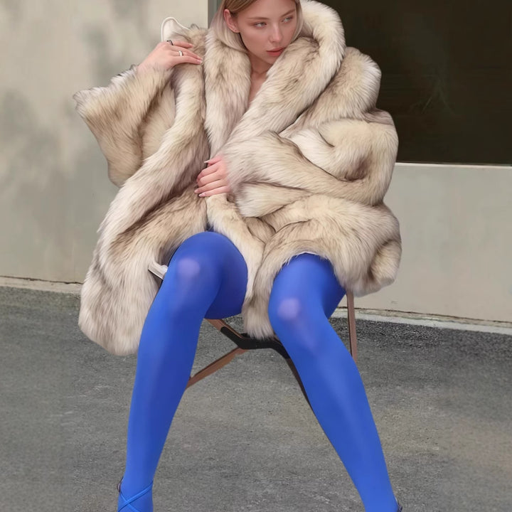 Ladies Elegant Faux Fur Coat Amarae