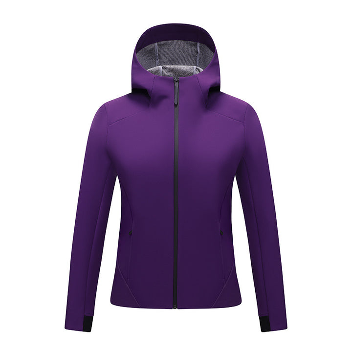 Women's Tailored Softshell Jacket with Hood and Fleece Lining Amarae