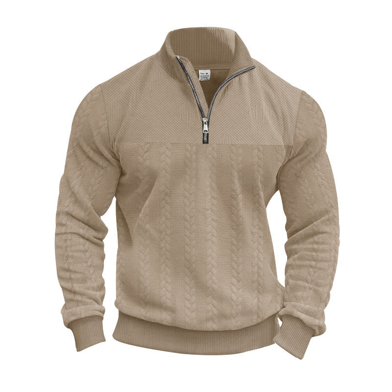 Structured sweater for men with half-zip Lune London