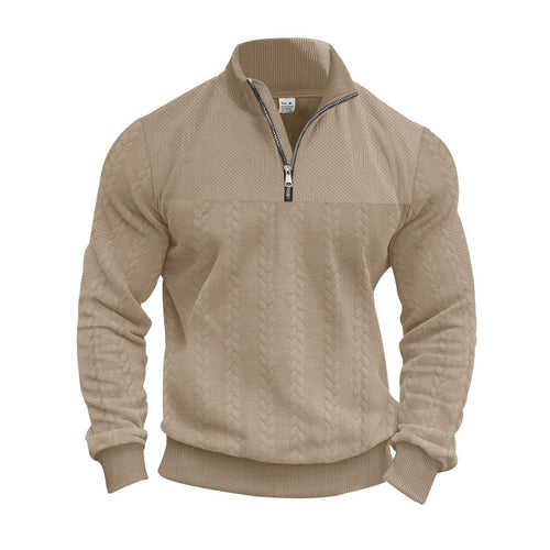Structured sweater for men with half-zip Amarae