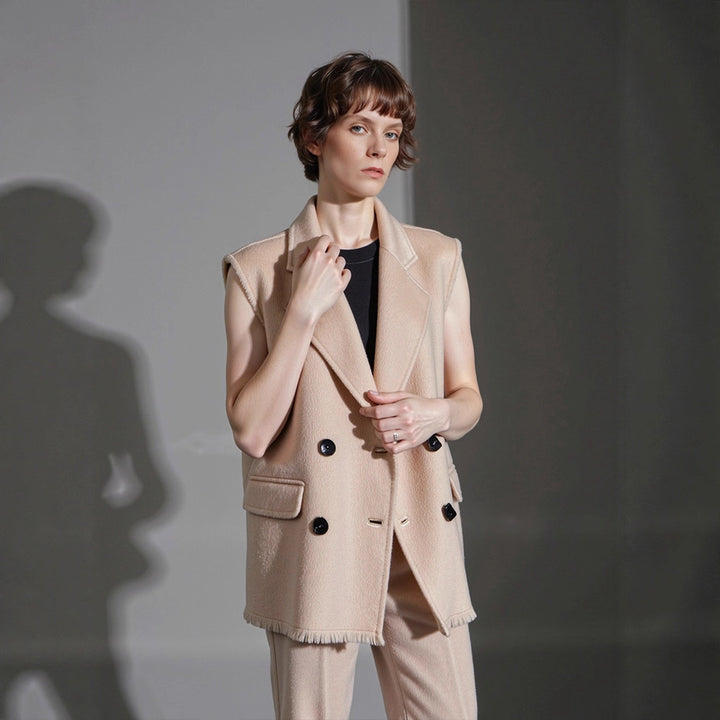 Gilet élégant et décontracté pour femmes avec double rangée de boutons Chic & Stil