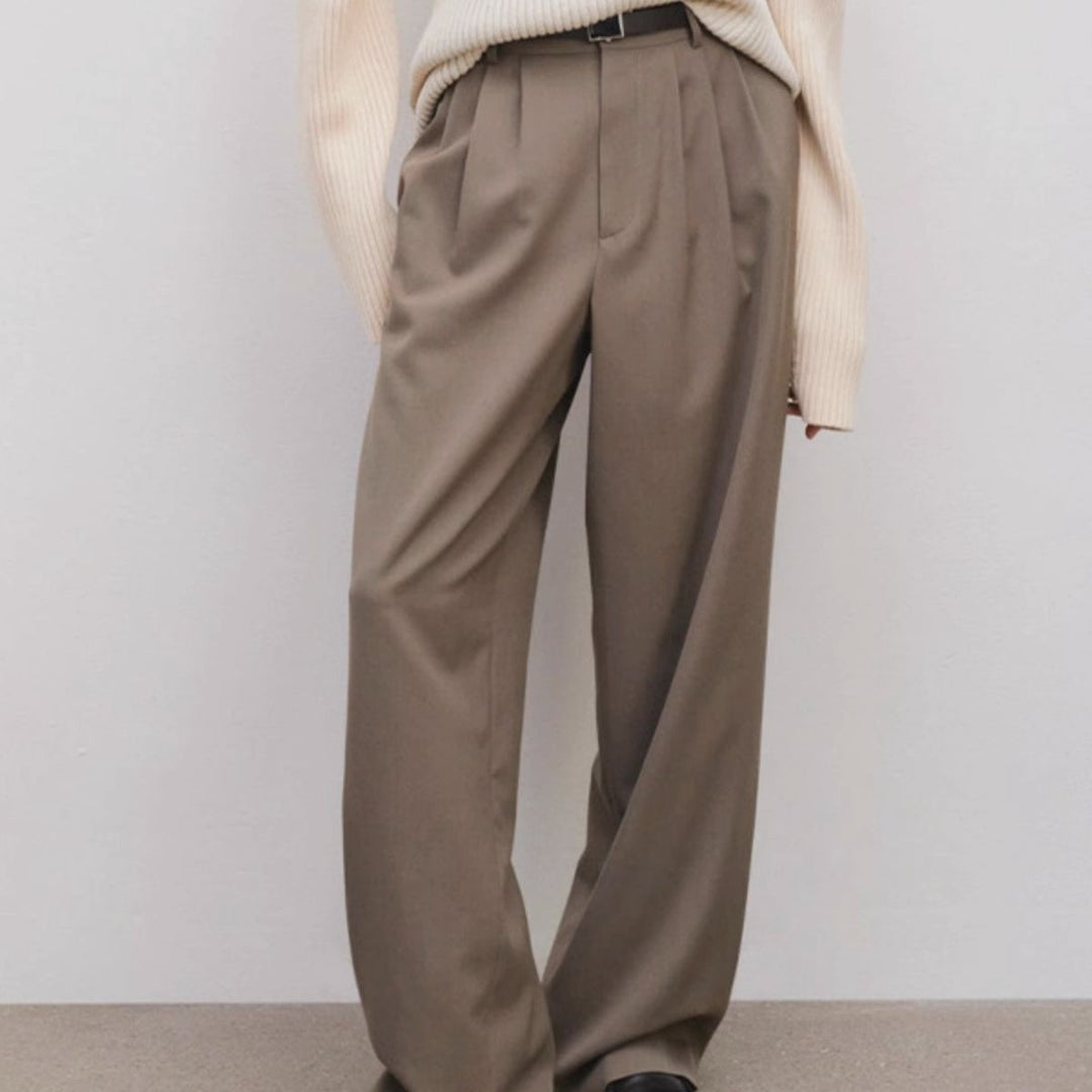 Pantalon élégant en tissu large pour femmes Chic & Stil