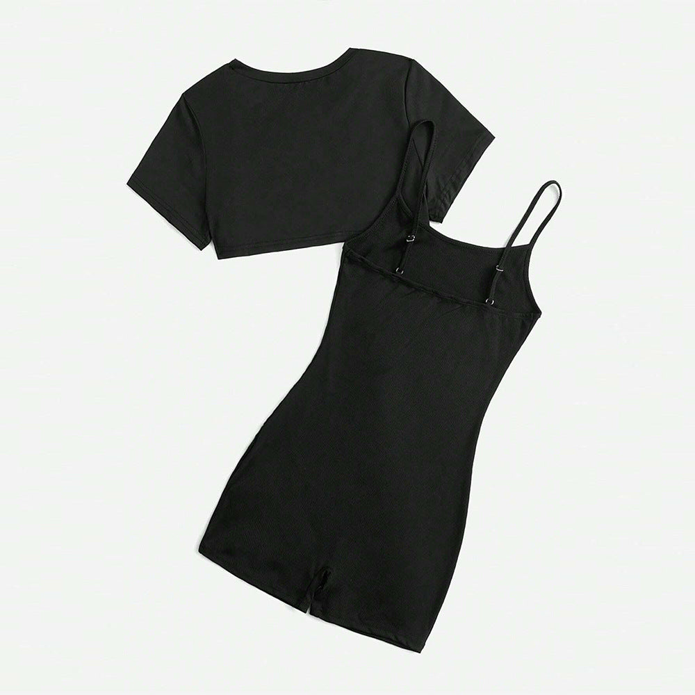 Ensemble de combinaison pour femme à top court et shorts Chic & Stil