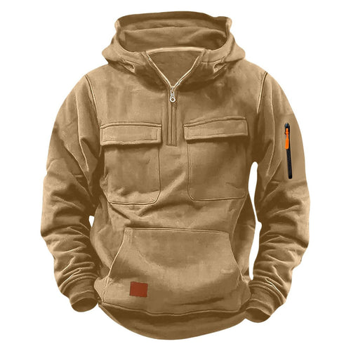 Functional hooded jacket for men with zipper and practical pockets Amarae