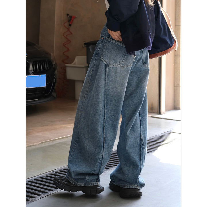 Women's Extra Wide Denim Baggy Pants with High Waist and Relaxed Fit Amarae