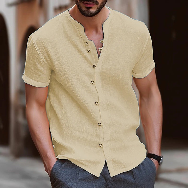 Structured short-sleeve shirt for men with buttons Lune London