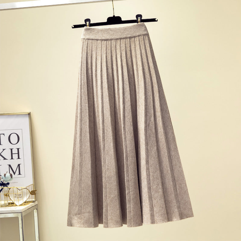 Jupe maxi pour femmes avec texture plissée fine et taille élastique Chic & Stil