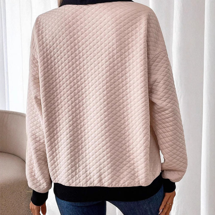 Casual sweatshirt for women with classic polo collar and button details Lune London