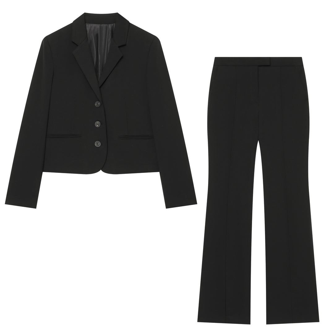 Women's High-Waisted Suit Pants with Crease and Slightly Flared Leg Line Amarae