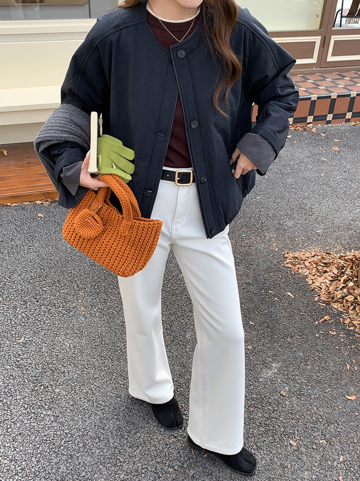 Women's casual transitional jacket with practical buttons and elegant cut Chic & Stil
