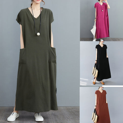 Ladies plus size pocket maxi dress Amarae