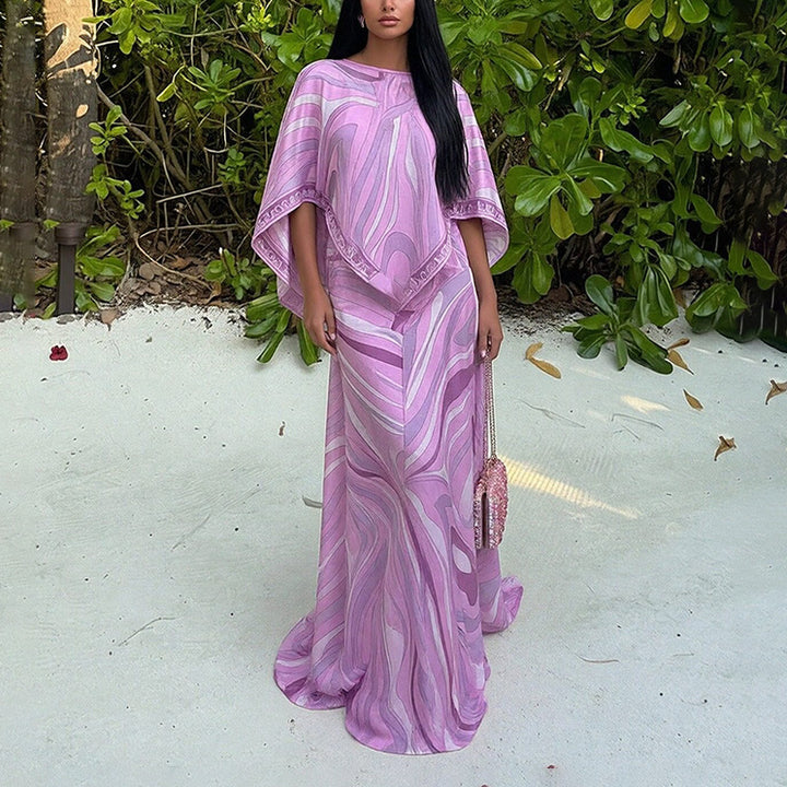 Robe maxi grande taille pour femme avec coupe fluide et design asymétrique Chic & Stil