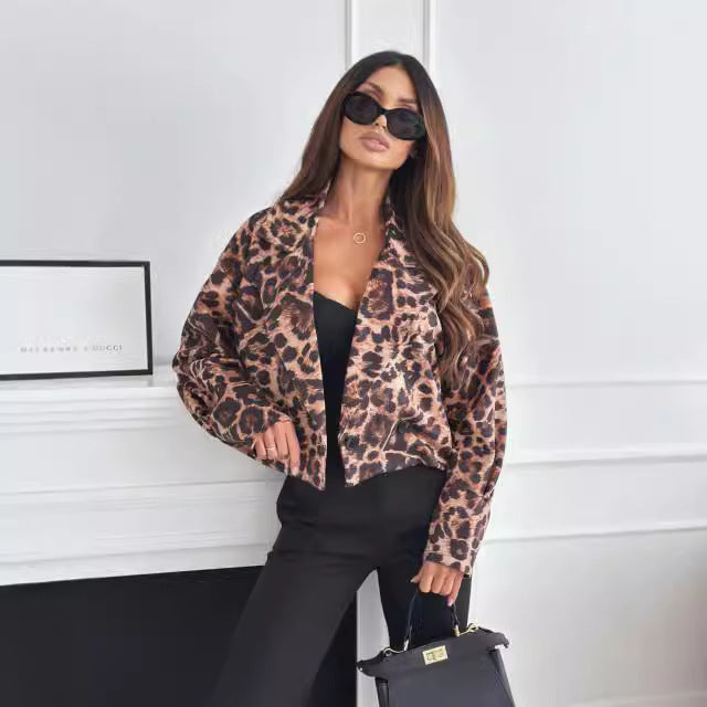 Ladies Elegant Jacket with Animal Pattern and Casual Cut Lune London