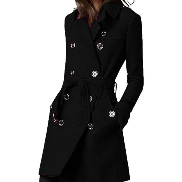 Hooded coat for women with belt and double-breasted buttons Lune London