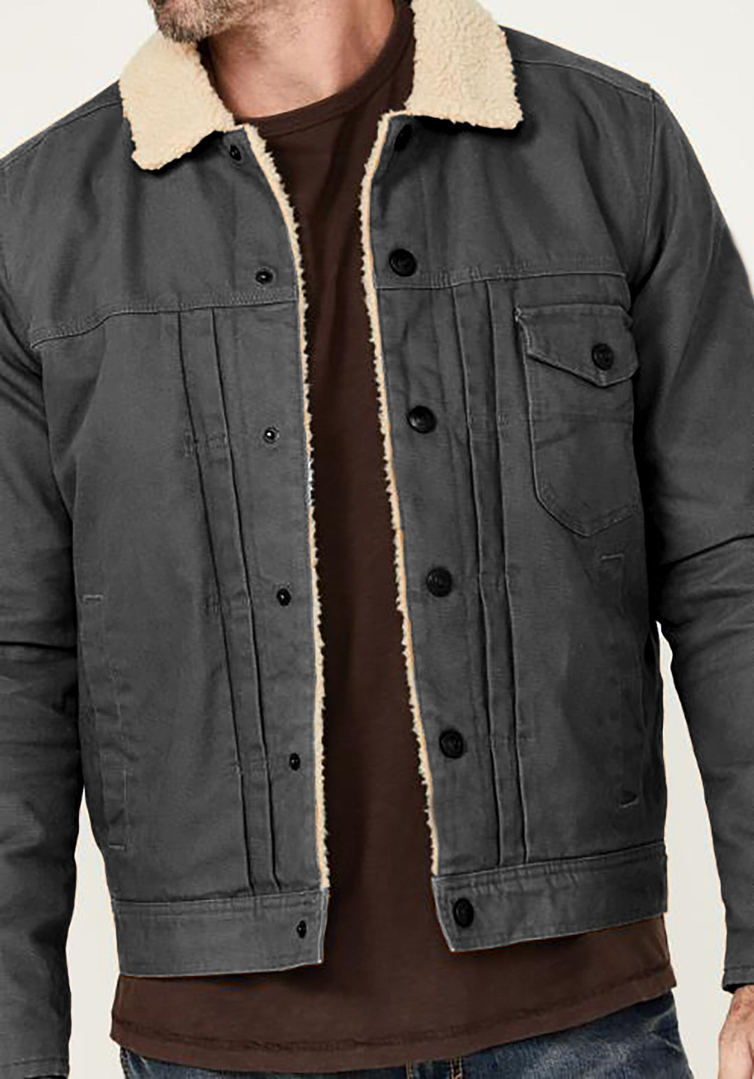 Men's denim jacket with fleece lining Lune London