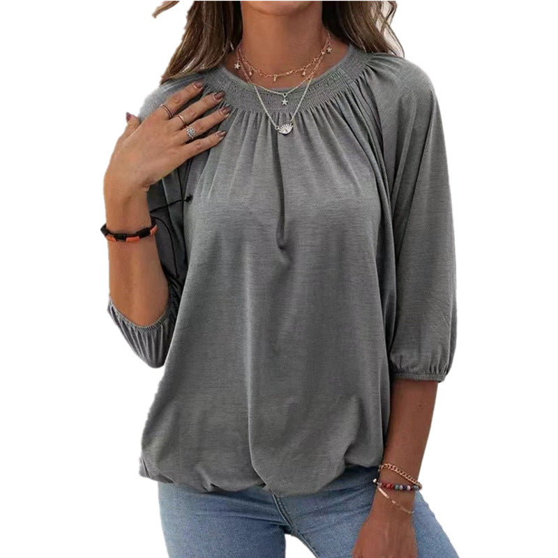 Oversized casual women's shirt with ruffles and viscose fabric Lune London