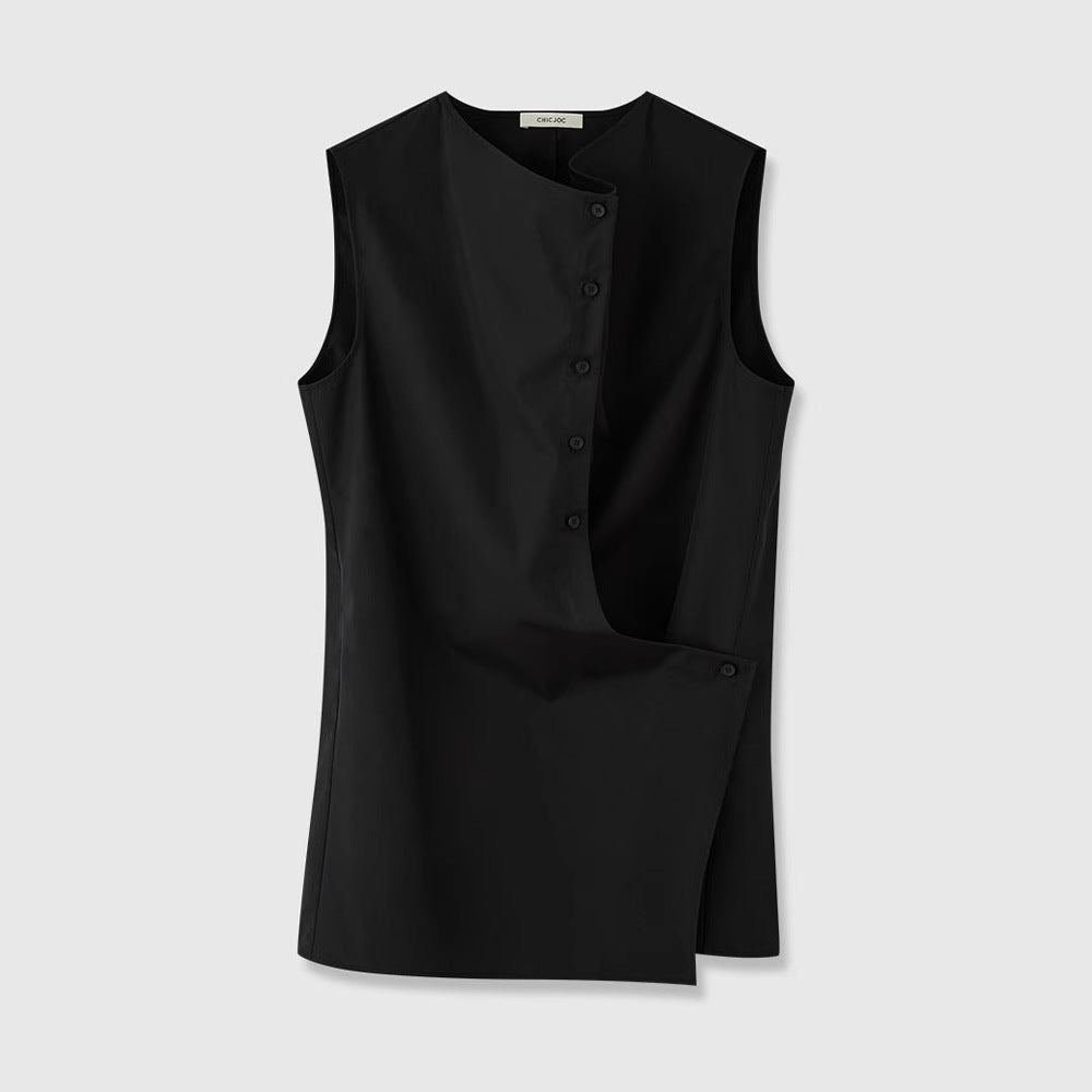 Chemisier sans manches élégant pour femme avec coupe asymétrique Chic & Stil