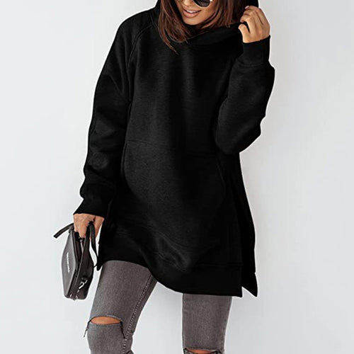 Oversized casual hoodie for women with side slits and kangaroo pocket Amarae