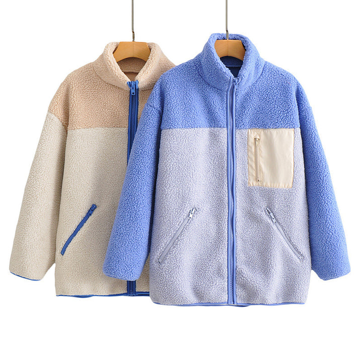 Veste en polaire douce pour femmes avec col haut et fermeture éclair Chic & Stil