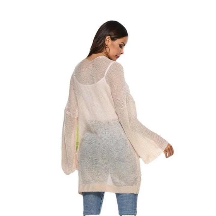 Women Long Knit Sweater with Loose Fit and Comfortable Sleeves Lune London