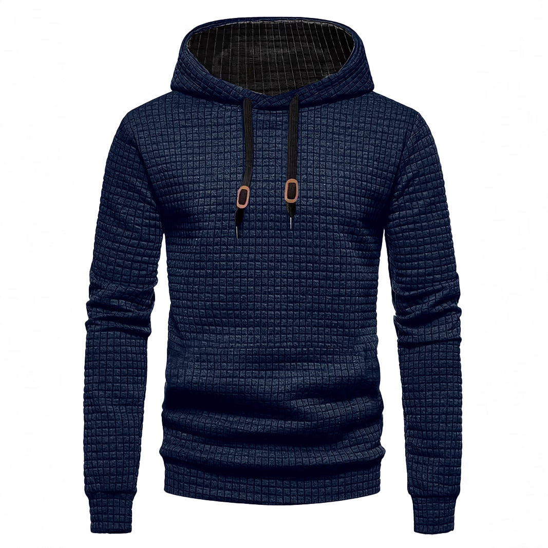 Men's Design Hoodie with high collar and textured fabric Lune London