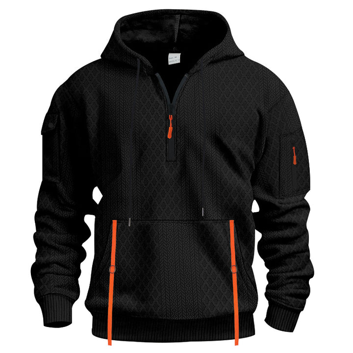 Men's functional hoodie with zipper and practical pockets Lune London