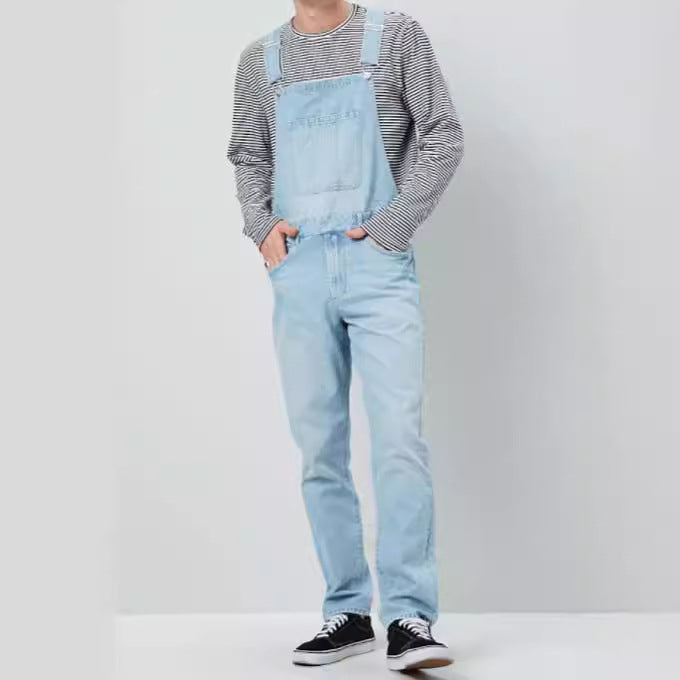 Vintage denim overalls for men with adjustable straps and practical pockets Lune London