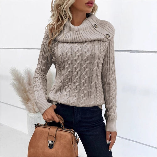 Ladies oversized knit sweater with chic and style