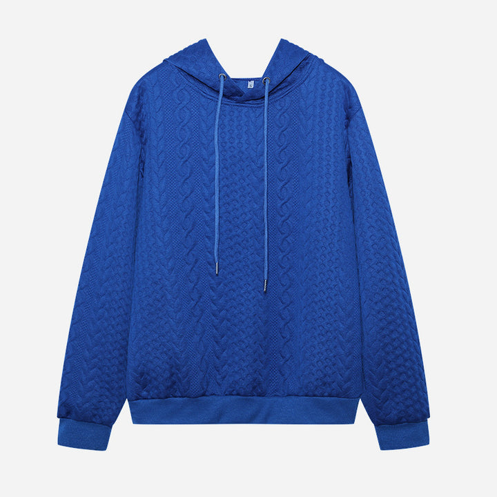 Casual knitted sweater for women with hood and textured design Amarae