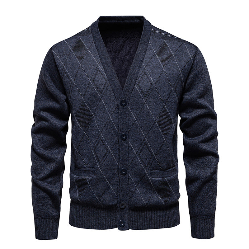 Men's Stylish Cardigan with Diamond Pattern Lune London
