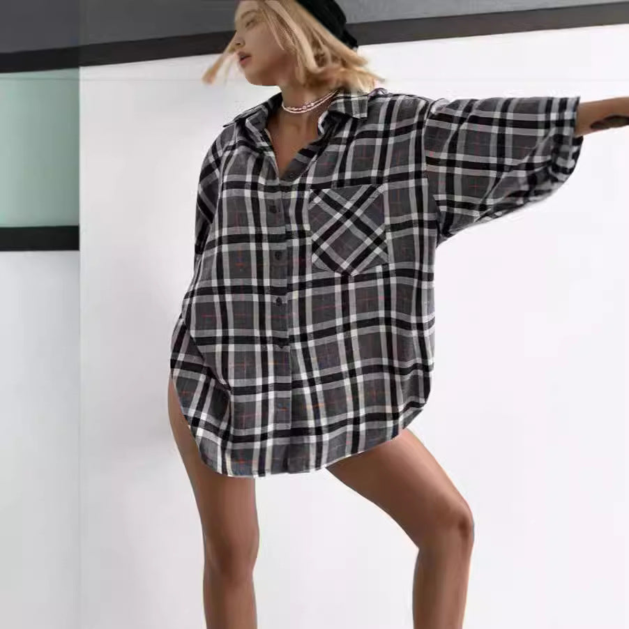 Amarae women's plaid overshirt