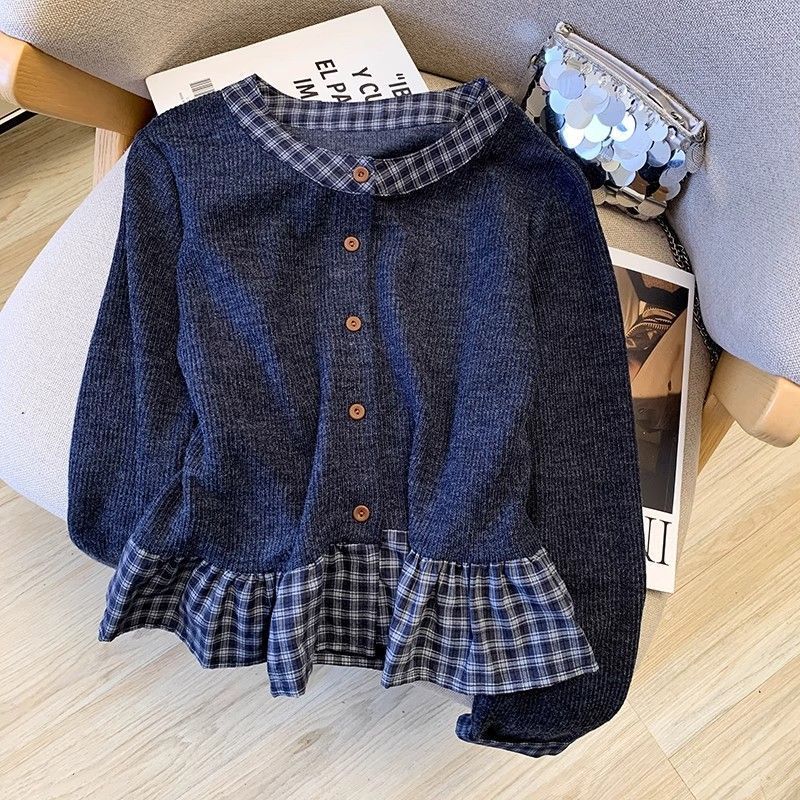 Chemise à manches longues pour femmes avec col et détails en volants Chic & Stil