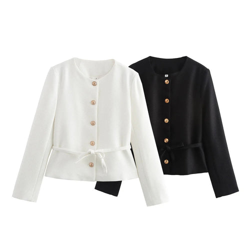 Stylish transitional jacket for women with button details and drawstring Amarae