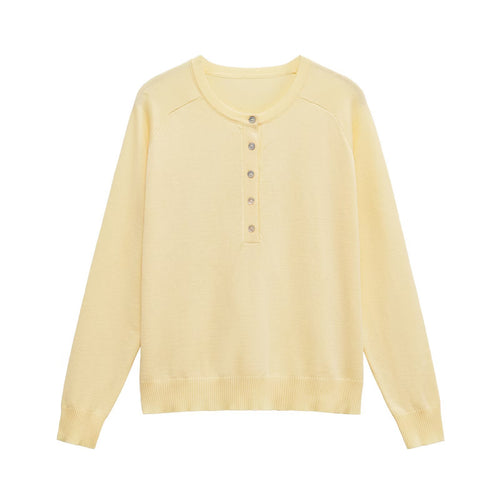 Casual long sleeve henley sweater for women Amarae